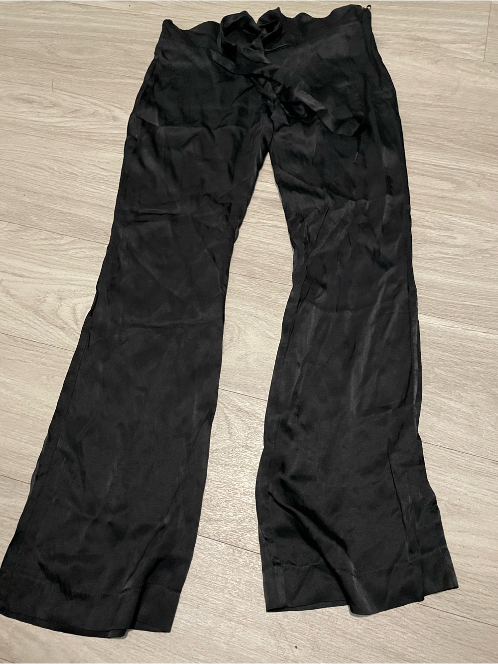Zara Black Satin-Look Flared Pants